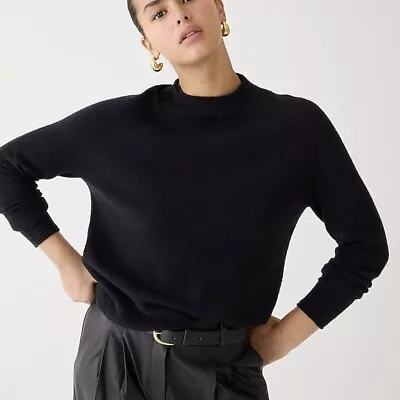 NEW J. Crew Rollneck Sweater In Supersoft Yarn Sz Large Black Knit Pullover Mock • $29.95