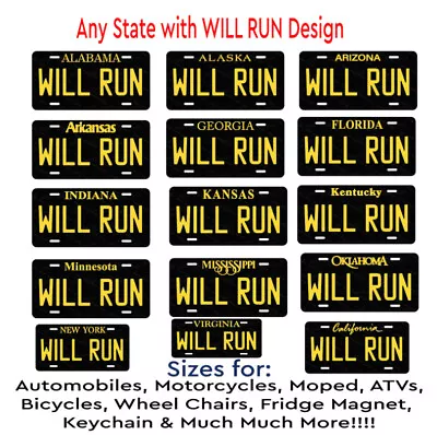 Any State WILL RUN Black/Banana State License Plate Tag Car Bike ATV Motocycle • $15.99