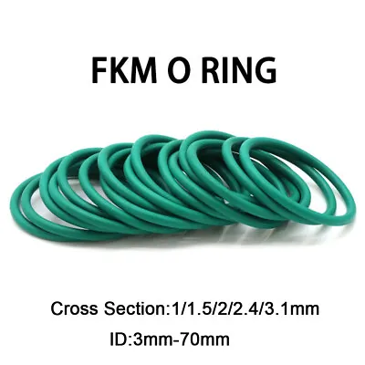 FKM O Ring Fluorine Rubber Seal Gasket Cross Section 1/1.5/2/2.4/3.1mm ID 3-70mm • $3.72