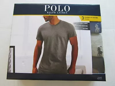 Mens Polo Ralph Lauren 3 Pack Classic Fit Crew 100% Cotton Tshirts Xlarge Nwt • $39.99