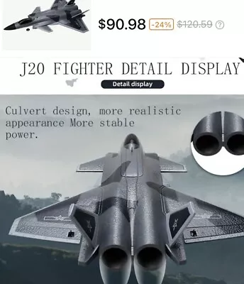 J-20 Edf Rc Plane Fx8630 AN AFFORDABLE DUCTED JET?!  $75! INDESTRUCTIBLE TOO!?! • $69