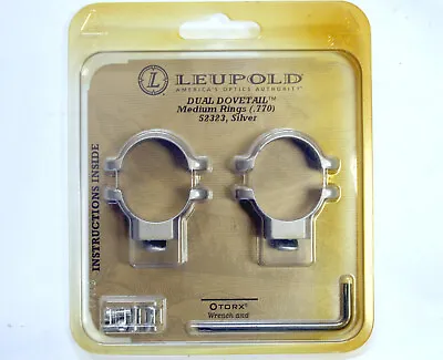 Leupold Silver 52323 DUAL DOVETAIL 1  Medium .770 Scope Rings • $28.99