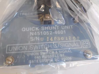Union Switch And Signal N451052-4601 Quick Shunt New Unused • $295