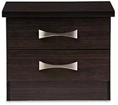 Wenge Finish Nightstand Wooden Bedside Table 2 Drawer End Side Storage Furniture • $97.90