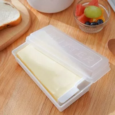 Plastics Butter Dish Dustproof Butter Box Durable Butter Cut Storage Box  Home • $8.64