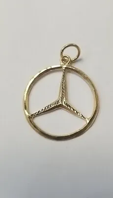 Vintage 14k  Yellow GOLD Mercedes Benz Style Charm/ Pendant NOS   • $250