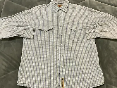 Larry Mahan Cowboy Collection Pearl Snap Multi-Colo Check L/S Shirt MensLarge • $24.95