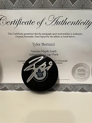 TYLER BERTUZZI Signed Autographed Toronto Maple Leafs Puck W/Case COA • $69.99