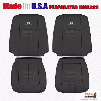 2008 - 2013 Fits Infiniti G37 Driver Passenger Leather Seat Cover Black • $341.99