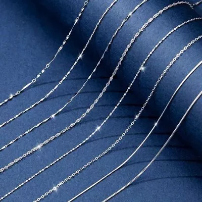 1pc 925 Silver Plated Box Chain Necklace For Pendant Women Men Jewelry Wholesale • $0.76