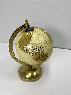 8 Inch Tabletop World Globe For Desk Decor White Gold • $25