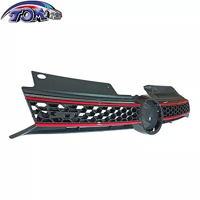 Grill Carbon Fiber Print BLACK W/ RED TRIM For 10-14 VW MK6 GOLF/GTI/JETTA SPORT • $40.99