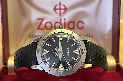 Vintage 1960's Zodiac Seawolf Automatic Men's Divers Watch Boxed • £1195