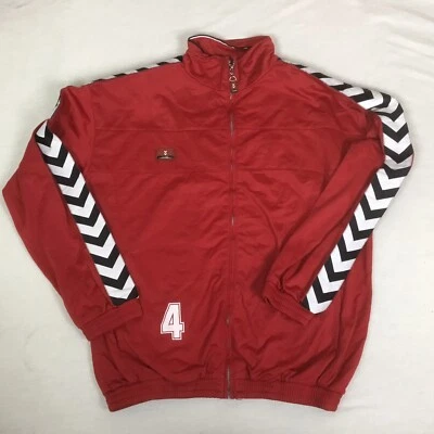 £13.99 • Buy Hummel Track Jacket Top Full Zip Red Candy Point Back Print Mens Size L Large