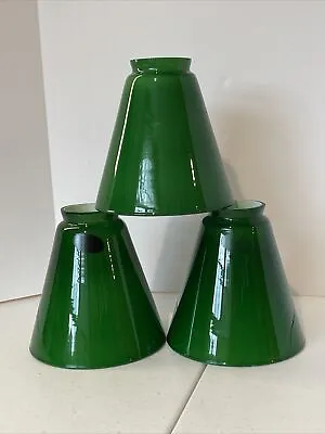 CW Vianne -France Green Mouth Blown Glass Hanging Lamp Shade • $54