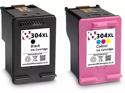 304XL Black & Colour Refilled Ink Cartridges For HP Deskjet 3700 Printers • £19.90