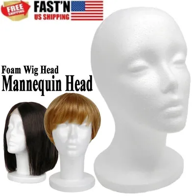 $8.99 • Buy White Foam Mannequin Head Display Styrofoam Wig Head Display Hair Hat Hairpieces