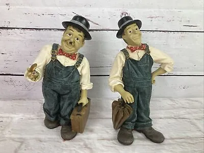 Vintage Laurel & Hardy Figurine's Hand Painted Resin Shudehill Giftware 80s 24cm • £49.99