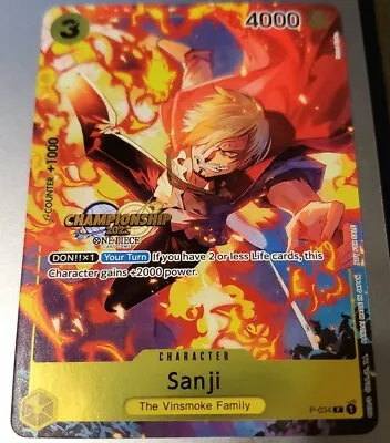 Sanji P-034 Championship Stamped (cs 2023 Event Pack) One Piece Card Game • $30