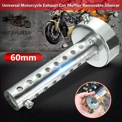 60mm Motorcycle Exhaust Can Muffler Baffle DB Killer / Pipe Long Sty • $13.55