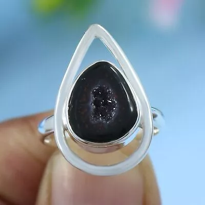 925 Sterling Silver Mexican Coconut Geode Ring Unisex Gift Jewelry • £48.68