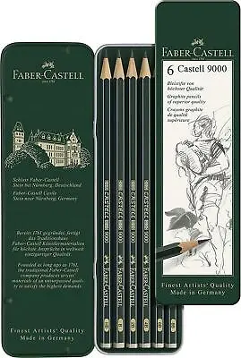 Faber-Castell - Castell 9000 Art Set Pencil (Pack Of 6) Green • £9.60