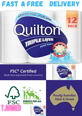 Quilton 3 Ply White Paper Towel (60 Sheets Per Roll) (12 Count) Pack Of 12 • $20.55