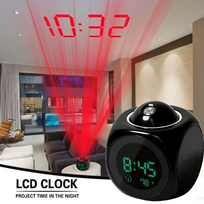 $17.99 • Buy Digital LED Projection Alarm Clock Projector LCD Voice Talking Time Temperature