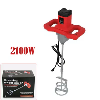 Electric Mortar Mixer Dual High Low Gear 6 Speed Paint Cement Handheld 2100W • $47.99