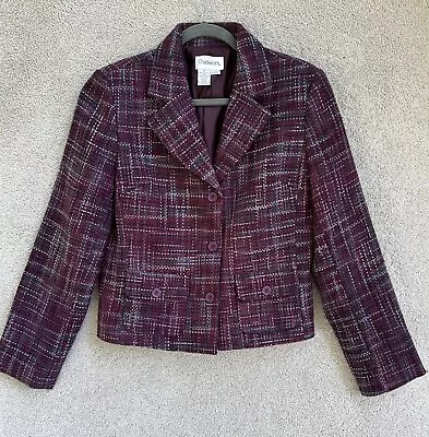 Chadwick’s Blazer Women’s 10 Purple Button Jacket Acrylic Blend Tight-knit • £27.01