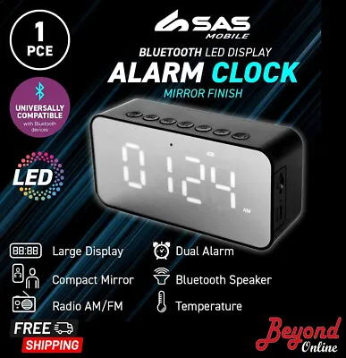 $37.99 • Buy Alarm Clock Bluetooth LED Display AM/FM Radio Temperature Dial 12.5 X 6cm