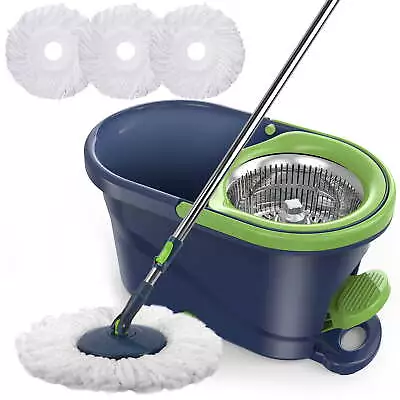 Spin Mop And Bucket With Wringer Set For Floors Cleaning Heavy Duty System • $38.50