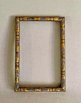 Nice Small Vintage Antique Embossed Wooden Picture Frame - Asian Bamboo Pattern • $14.99