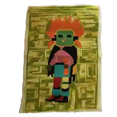 Unique Vintage Needlepoint Embroidery Southwest Native American Kachina Doll • $69.75