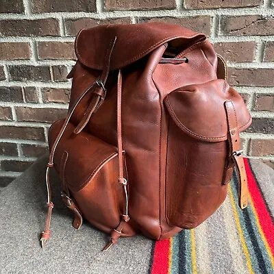 One-of-a-kind Vintage Distressed Leather Macbook Case Backpack Rucksack R$1998 • $1137.25