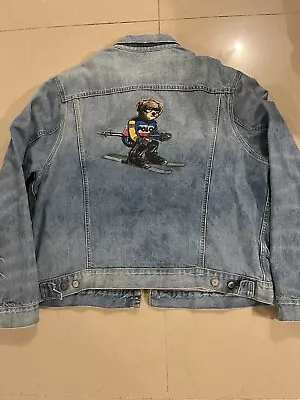 Polo Bear Ralph Lauren Denim Jacket XXL Used Lighter Wash Sport Trucker • $89.99