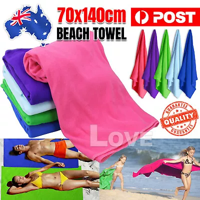 $7.45 • Buy 70x140cm Microfiber Bath Beach Towel Gym Sport Footy Travel Yoga Swimming Drying