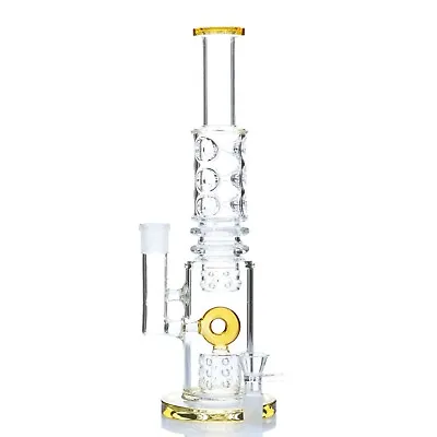 Triple Perc Straight Bong Waterpipe Hookah- 14 Inch • $69.95