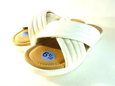 Mila Paoli Women Shoes Sandals White Slide Wedge Size 6.5 SKU 10036 • $24