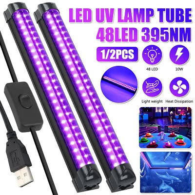 10W 48LED UV Black Light Strip Ultraviolet Tube Bar Disco Party Fluorescent Lamp • £11.99