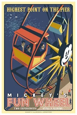 California Adventures Mickey's Funwheel - Poster - Buy Any 2 Get Any 1 Free!! • $11.75