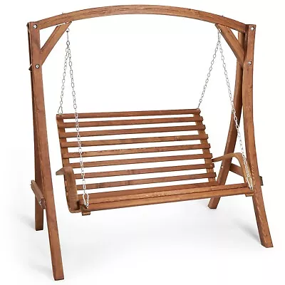 Wooden Swing Seat – 2 Person Swing Chair - Swinging 2 Seater Loveseat - VonHaus • £299.99