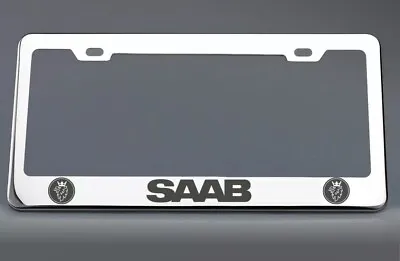 Saab License Plate Frame Stainless Steel With Laser Engraved  • $11.95