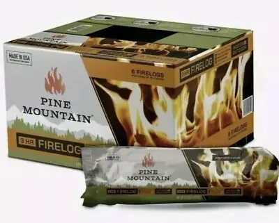 Pine Mountain Fireplace FIRE LOGS 3 Hr Fast & Easy Lighting Indoor Or Out 6 PACK • $34.89