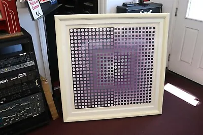 YVARAL VASARELY SIGNED Rare LARGE ABSTRACT    Framed / Numbered     162/300  • $1200