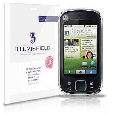 ILLumiShield Phone Screen Protector W Anti-Bubble/Print 3x For Motorola Cliq XT • $7.65