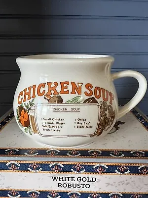 Vintage 1980 Chicken Soup Recipe Bowl Cup Mug With Handle • $6.99