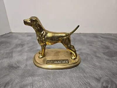 Vintage Brass Dalmation Dog  Statue On Base Approx 4.5”T X 5.5”L  X 3.5”   • $45