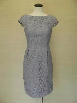 JCREW Elsa Dress In Leavers Lace 0 $275 Storm Gray Bridesmaid Party SAMPLE • $99