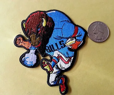 Buffalo Bills RARE EMBROIDERED Iron On Patch NFL Vintage 3.5” X 3” • $4.49